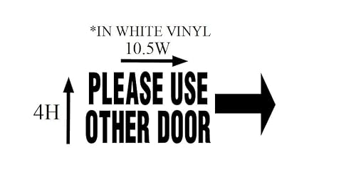 Thistle Brooke Cottage Please Use Other Door Arrow Pointing Right Window Vinyl Decal White Business Sign Sticker 4H X 10.5W #TOP1