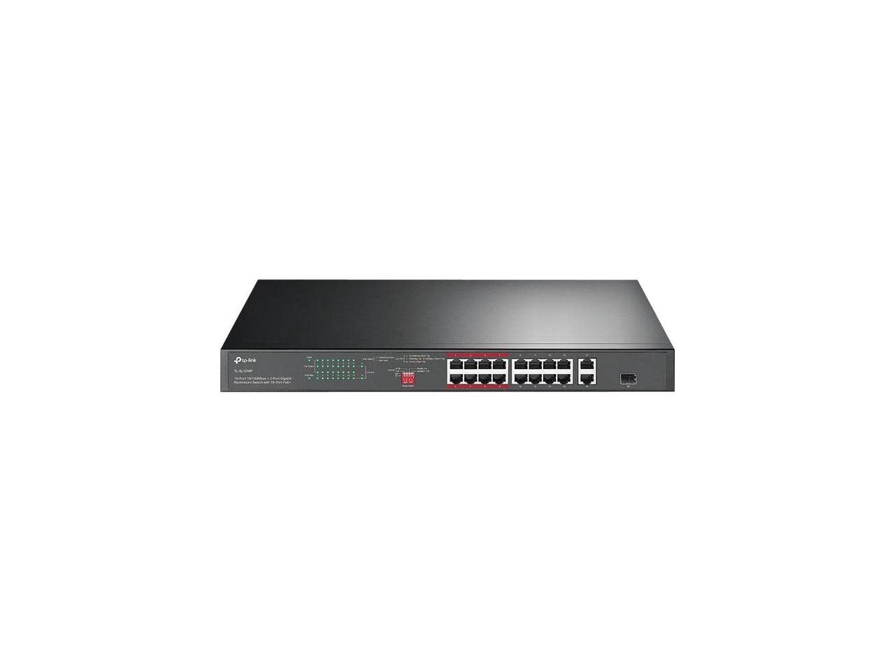 TP-Link TL-SL1218P | 16 Port 10/100Mbps Fast Ethernet PoE Switch | 16 PoE+ Ports @150W, w/ 2 Uplink Gigabit Ports + 1 Combo SFP Slot | Limited Lifetime Protection | Extend,... - Image 5