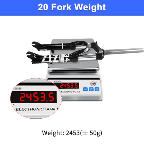 ZTZ 20 inch Folding Bike Suspension Fork-80mm Travel, 100mm Spacing Hub, 9mm QR, Max 2.5" Tires,Crown Lockout Disc Brake Front Forks, Ideal for Folding Bike, BMX, Mountain Bike