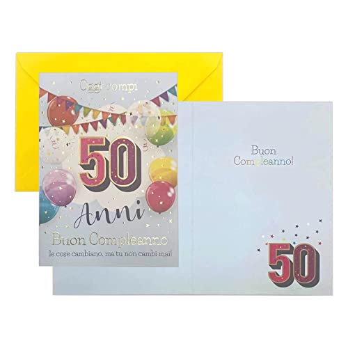 ICELAND Biglietto auguri compleanno con numero oro 50 anni (50-N)