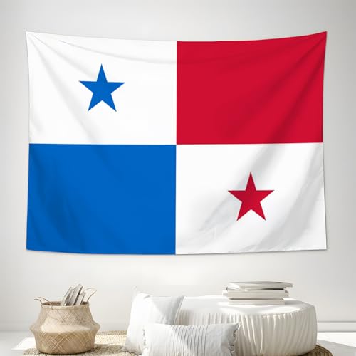 Tapiz de tela de la bandera de Panamá de 200 x 150 cm con acabado rústico para oficina 4