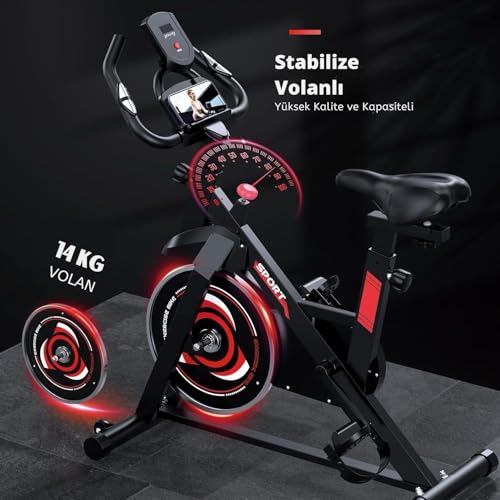 Sporsize Exercise Bike - Dijital Ekran Göstergeli Sessiz Çalışan Ev Tipi Dikey Egzersiz Bisikleti MAX 136 KG