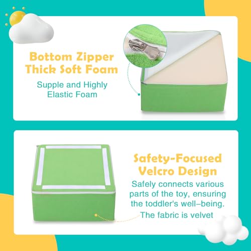 Jungledove USJD125 6-Piece Set Baby Foam Climbing Blocks For Toddlers - Baby Climbing Toys For Toddlers Indoor - Kids Soft Play Climbing For Toddlers - Velvet Foam Play Gym Playtime Corner Climber thumb #4