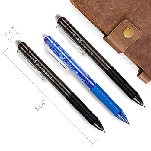 Vanstek 18 Pack Retractable Erasable Gel Pens Clicker, 9 Black & 9 Blue, Fine Point(0.7), Make Mistakes Disappear, Premium Comfort Grip Black & Blue Ink For Writting, Note Taking And Crossword Puzzles #TOP3