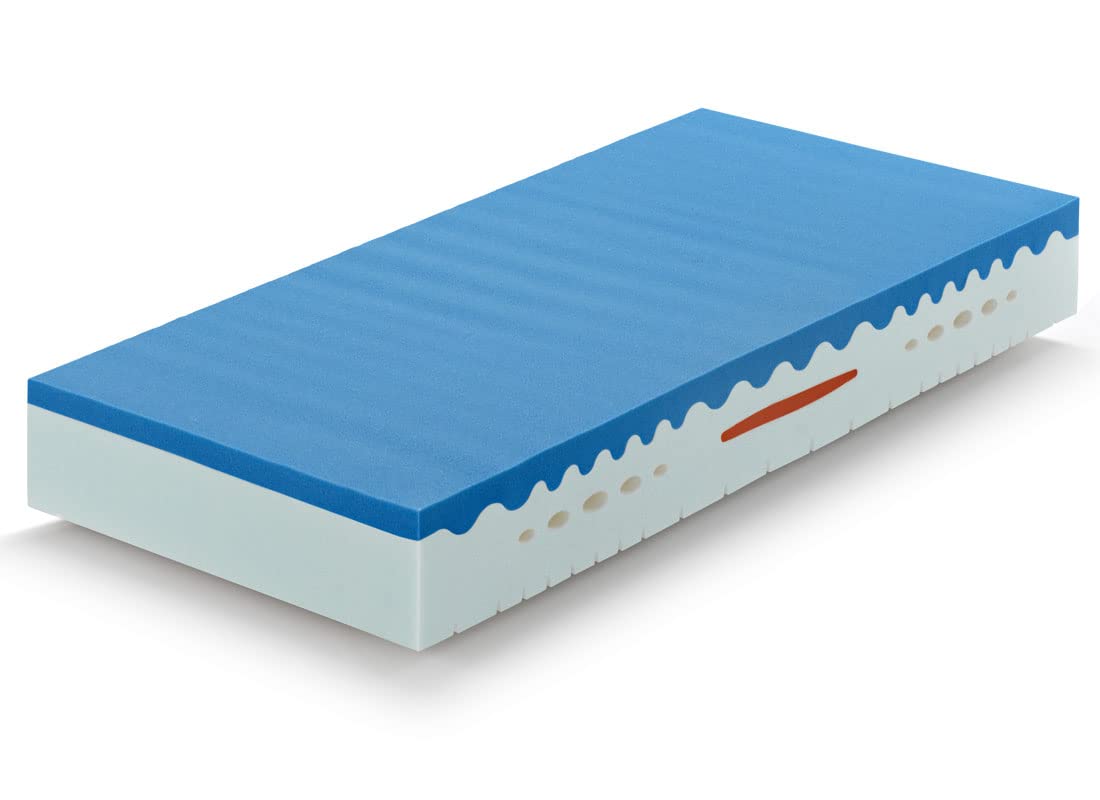 Marcapiuma - Colchón viscoelástico Individual Memory 80x190 Alto 20 cm - Sunrise Plus - H2 Medio/Firme 5 Zonas Producto Sanitario CE Funda desenfundable Silver Antiácaros 100% Fabricado en Italia