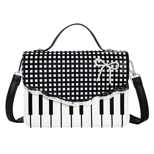 Image of Sunwel Fashion Cute Piano Purse Shoulder Crossbody Bag with Polda-dot Checkered