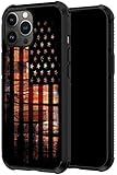 DAHAOGUO Compatible with iPhone 14 Pro Case,Old Wood Flag Design for Man Boys Girls [Shockproof Corn