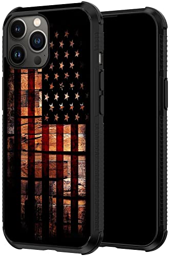 Compatible with iPhone 14 Pro Max Case,Old Wood Flag Design for Man Boys Girls [Shockproof Corners] [Anti-Scratch] Military Grade Protective Case for for iPhone 14 Pro Max(6.7inch)-2022