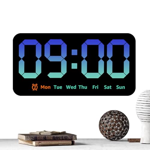 Nkmujil Reloj despertador con visualización de temperatura, reloj despertador de volumen ajustable, reloj despertador fuerte, reloj despertador fuerte para escritorio de dormitorio, volumen de