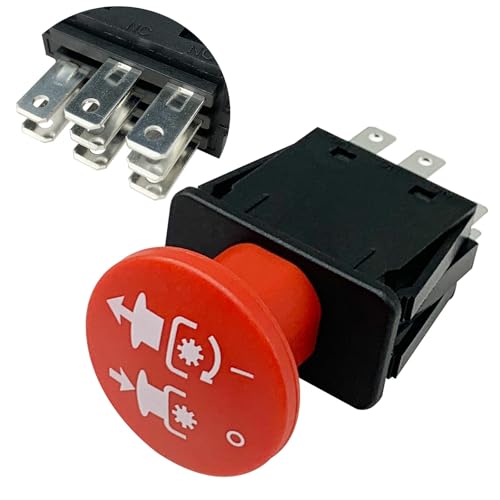 Xghdalk 776476 Blade Clutch PTO Switch 8 Terminals 10 AMP for Hus-ter Super Z Mini Z X One Z4 FasTrak RZT 771476 601785 605777 605576 603545 601784 604713 603273 601785 6204 4174684 500016 430-528 Red
