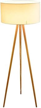 Amazon.co.jp : 三脚フロアランプモダンな木製フロアライト布シェード