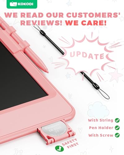 Lcd Schreibtafel Kinder für Spielzeug ab 3 jahre, KOKODI 8,5 Zoll Heller Bunten Maltafel Zaubertafel für 3 4 5 6 7 8 Jahre, Spielzeuggeschenke Valentinstag Geburtstag Geschenk alt Mädchen Jungen, Rosa