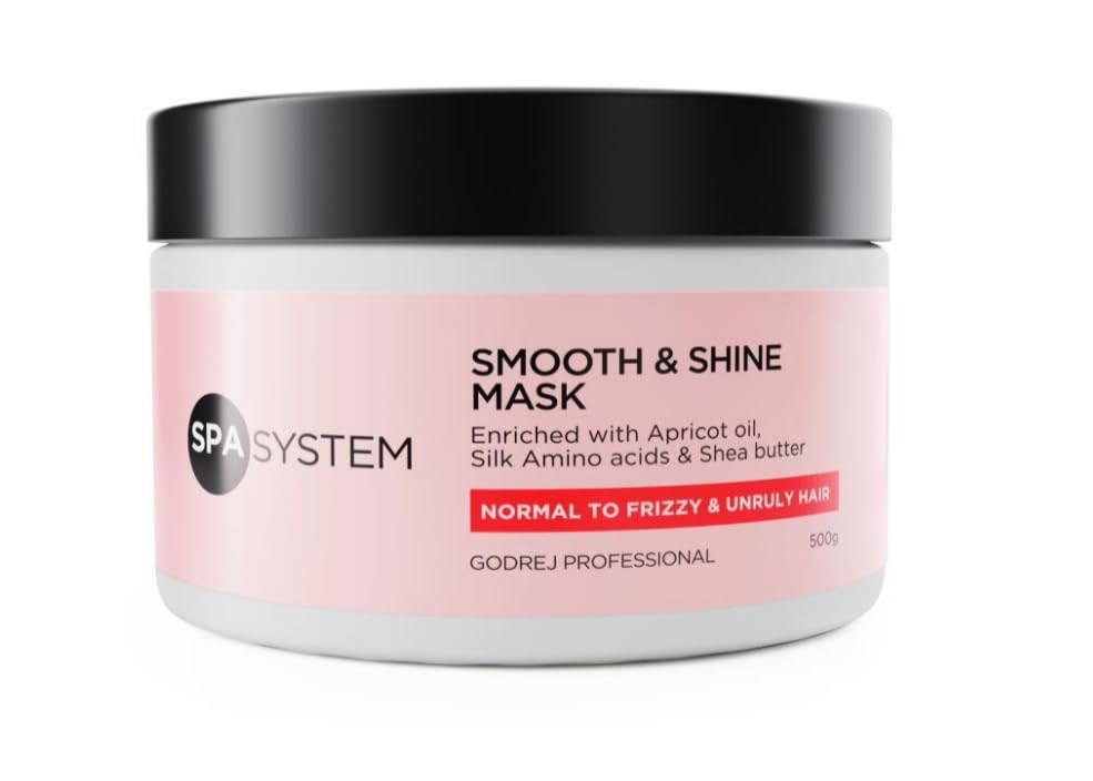 SPA SYSTEM SMOOTH & SHINE MASK 500g || Enriched with apricot oil, silk amino acids & shea butter || NORMAL TO FRIZZY & UNRULY HAIR ||-image-28
