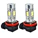 Alla Lighting 3200 Lumens Newest Version H11 LED Fog Lights Bulb High Power 3030 27-SMD Extremely Super Bright LED H11 Bulb for H16 H11 H8 LED Fog Light Bulbs, 6000K White (Set of 2)