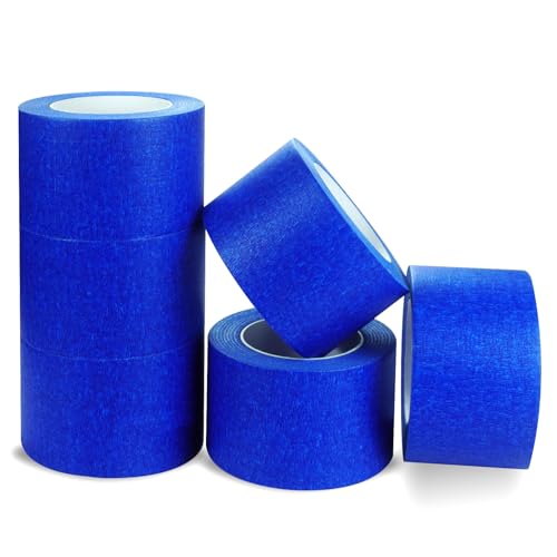 Image of Painters Tape 3 Inch Wide, 3 inches X 55 Yards X 6 Rolls. | Wide Blue Painters Tape, Using for Painting, Pack, etc. 330 Yards Total.