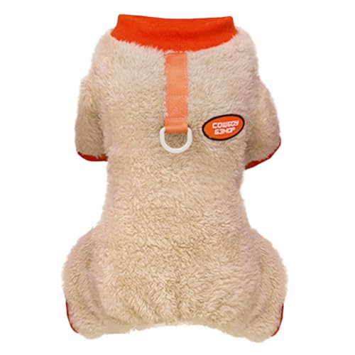 Izefia Chien Pull Vêtements Vêtements Polaire Laine Pulls Onesie Hiver Chemise de Sueur Chaude 4 Pattes Jumpsuit Pyjamas Cute Motif Cowboy Pull pour Petit Chien Moyen Chat