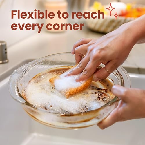 Image of Scotch-Brite Harvest Dobie Scrubbing Pads, Non-Scratch Kitchen Sponge for Cleaning Dishes, Appliances, and Bathrooms, Pumpkin Orange Dish Sponge that Dries Fast, 2-Pack