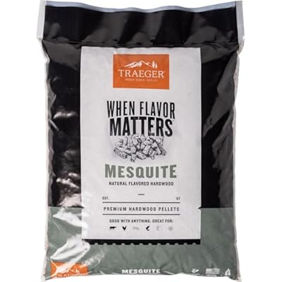 Traeger Grills Mesquite 100% All-Natural Wood Pellets for Smokers and Pellet Grills, BBQ, Bake, Roast, 18 lb. Bag