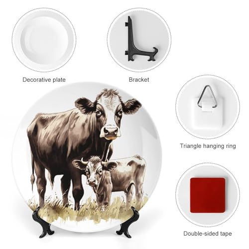 Plato decorativo de porcelana con soporte para decorar paredes vacías 4