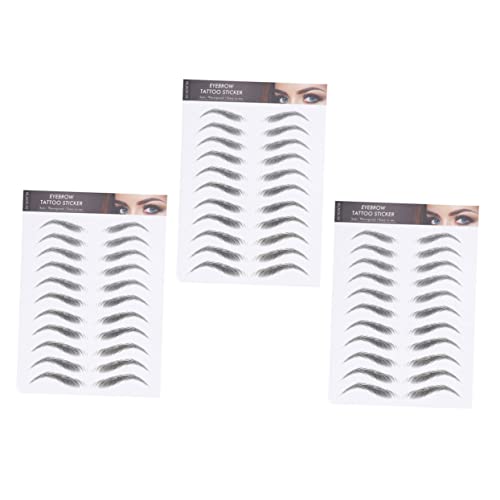 HAPINARY 3 Hojas Pegatinas Impermeables Para Cejas Tinte De Cejas Marrón Claro Artilugios De Maquillaje Cejas Postizas Para Mujer Líquido Kit De Cejas Bolígrafo Pegatinas De Transferencia