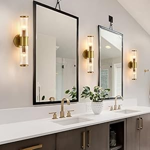 Wall sconces set of two gold morden wall lamp for bathroom living room vanity lights fixture without bulbs  urban country home decor
