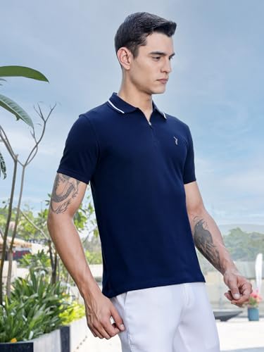 Image of Thomas Scott | Men | Solid | Polo Tshirt | Regular Fit | 100% Cotton | Polo Collar | Casual Tshirt