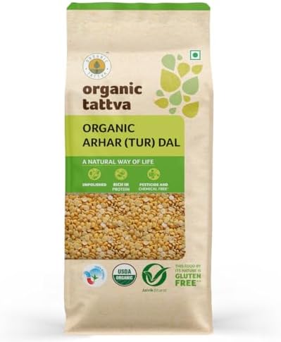Organic Tattva Arhar (Tur) Dal, 500g