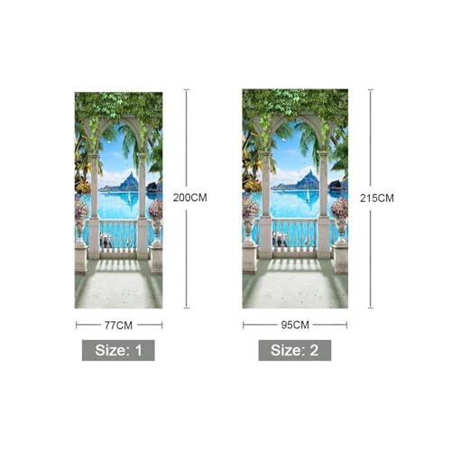Paysage de balcon en sticker mural 3D pour transformer vos portes intérieures - 4