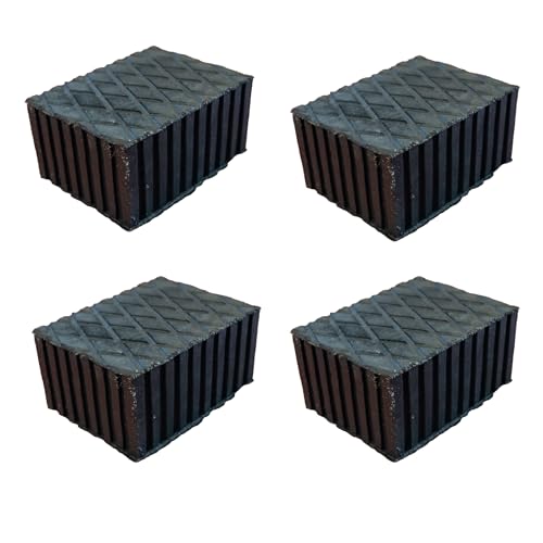 Lot de 4 tampons pour pont élévateur, en caoutchouc, rectangulaires, compatibles avec Ravaglioli, Corghi, OMCN (160 x 120 x 80 mm)