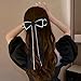 Big Hair Bows Hair Clips Barrettes for Women, Rhinestone Tassel Hair Clip French Design Barrettes Fashion Hair Styling Accessories for Women Girls