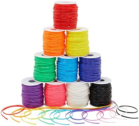 Juvale Lanyard String Kit - Neon Plastic Lacing Cord & Gimp String for Bracelets - Plastic Cord & Boondoggle Kit for Keychain