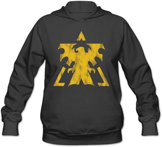 an Popular Video Game Named Wings of The Liberty Print on Black Pullover Hoodie