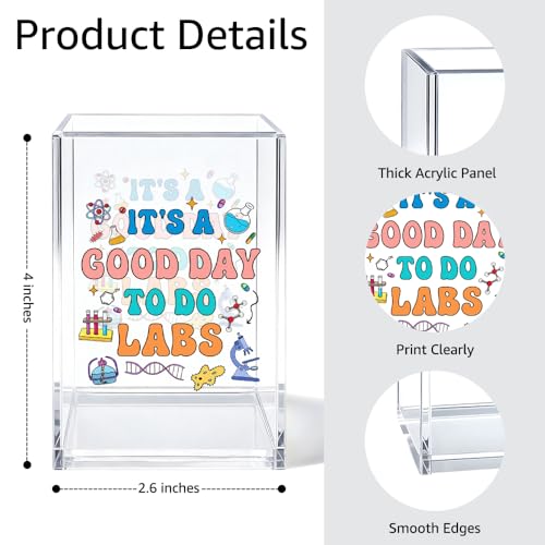 Image of It's A Good Day To Do Labs Acrylic Pen Holder for Desk Accessories