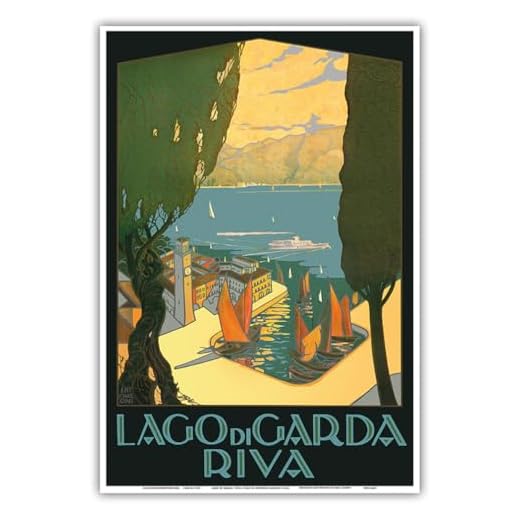 Lago di Garda (Lake Garda) - Riva, Italy - Vintage World Travel Poster by Antonio Simeoni c.1926 - Master Art Print - 13in x 19in