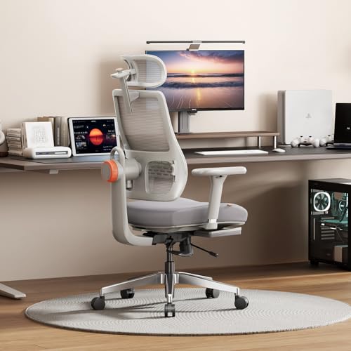 Image of Newtral Ergonomic Office Chair, Auto-Following Lumbar Support, 5D Headrest & 4D Armrest, High Back Mesh Desk Chair with Footrest, 136 Tilt Lock,330lbs Capacity for Home Office Gaming