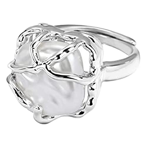 YOUNAFEN Korean Crystal Ring for Women Shining Opal Irregular Open Rings Vintage Geometric Y2K Trend Fashion Finger Jewelry