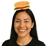 Beistle Hamburger Headbands β 2 Pack, Funny Food-Themed Costume Accessories Attached to Snap-On Headbands, Novelty Cheeseburger Party Hats for BBQs, Summer Picnics, Fairs, Festivals, and Food Events