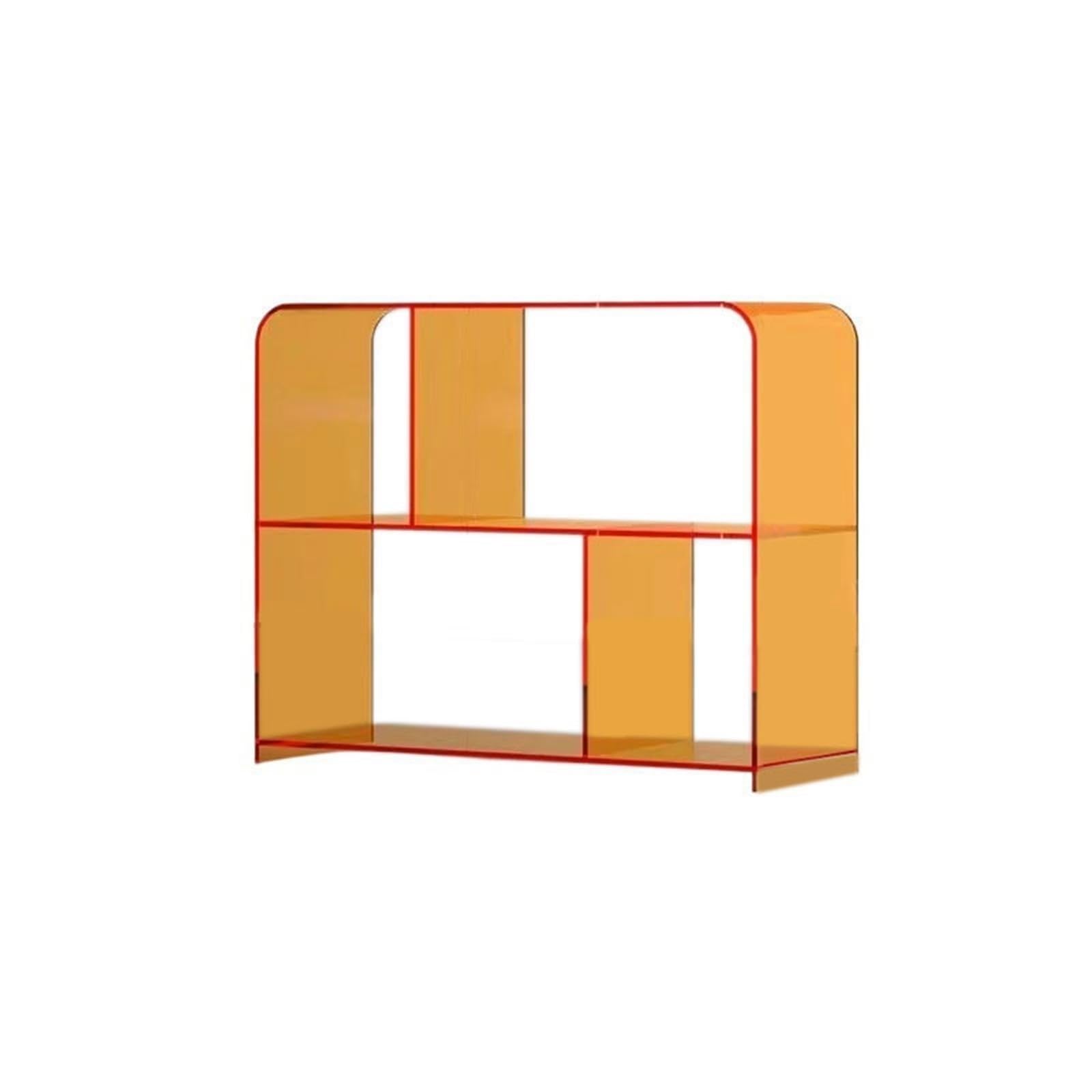 B3F7M4R9J2 CD stand Vinyl Record Storage Rack Transparent Acrylic Bookcase Magazine Sofa Side Table(Orange)