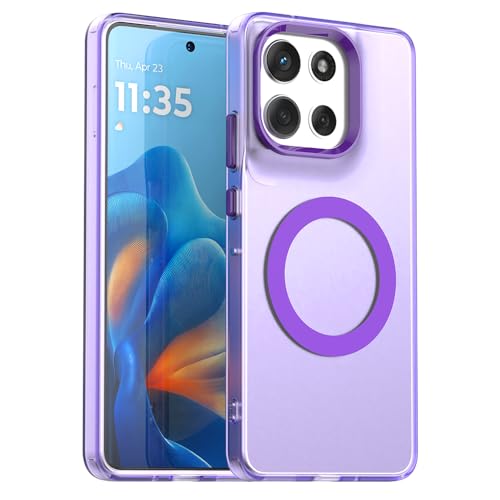 Pzwoxukhov Compatible with Motorola Moto G86 5G Case Cover,Compatible with Magsafe,Shockproof Magnetic Phone Case, Purple