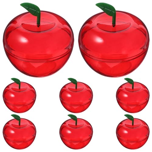Yardwe 8PCS Red Apple Container Plastic Apple Containers Jar Apple Shaped Favor Box for Party Supplies