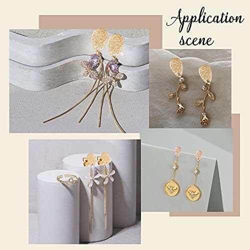 UNICRAFTALE about 32pcs 4 Colors Teardrop Stud Earring Findings 0.7mm Pin Stainless Steel Stud Earring with Loop Teardrop Earring Posts for Women Earring DIY Jewelry Making