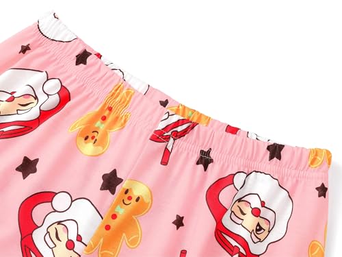 Image of Beezizac Girls Pajamas Cute Print Short /Long Sleeve Pants Set Size 6-18 | Soft Stretch Poly Blend, Comfy Crewneck, Elastic Waist Pants, Everyday & Holiday Sleepwear for Big Girls, Tweens & Teens