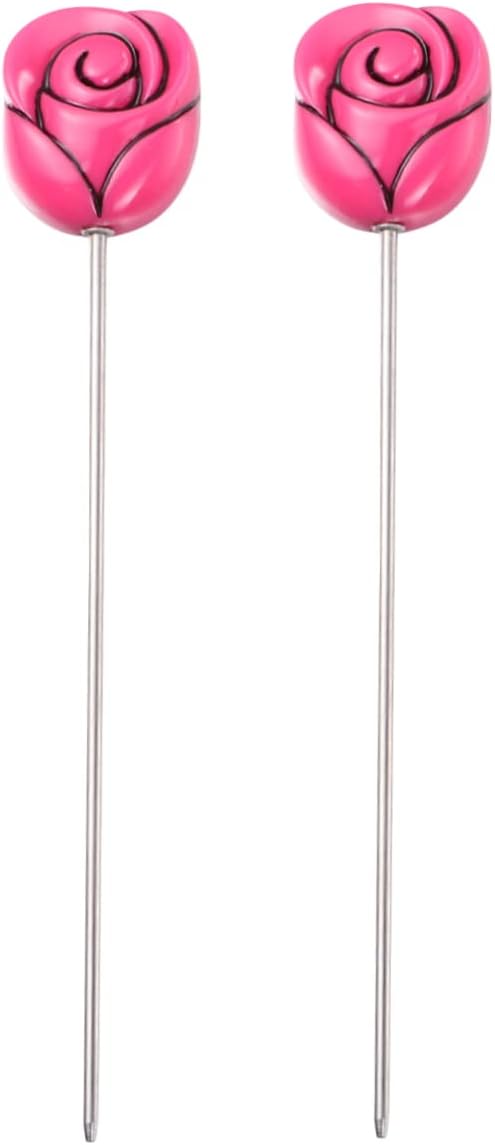 Alipis 2pcs Stainless Steel Cake Tester Needles for Baking Biscuit Testing Non-slip Grip for Easy Use