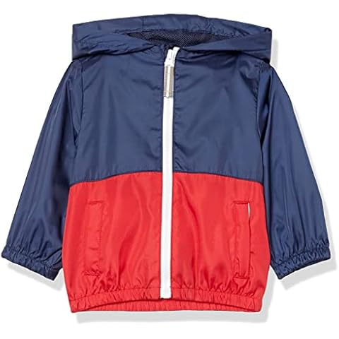 IXtreme Baby Boys' Packable Two-Tone Colorblock Hooded Pongee Windbreaker, Red, 12 Months Cover