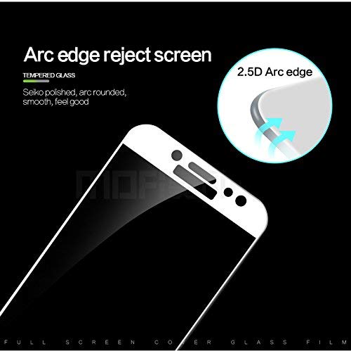 Image of Screen Protector for Samsung Galaxy J7 Pro (White) Tempered Glass Edge-to-Edge 6D Screen Guard With Installation Kit