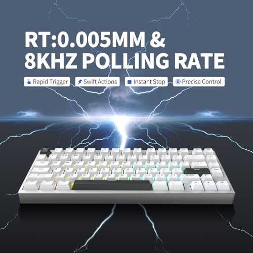 Image of IROK MG75PRO 81 Keys Wired Magnetic Switch Mechanical Keyboard, Hall Effect, 8KHZ /ARGB /CNC Aluminum, Gasket Structure Gaming Keyboard(Silver