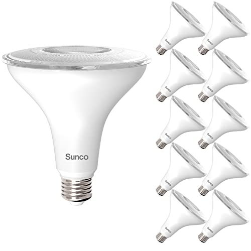 Sunco Lighting 10 Pack Outdoor Led Flood Light Waterproof PAR38 LED Bulb, Dimmable, 13W=100W, 2700K Soft White, 1050lm, E26 Base, UL Energy Star Listed