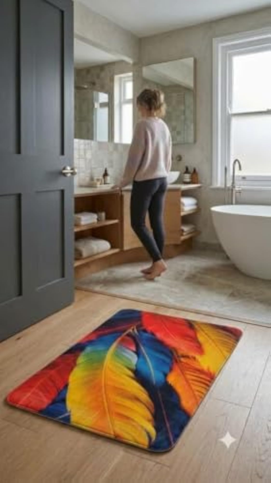 Super Soft Microfibre Bath Mat, 2000 GSM Absorbent Floor Mat