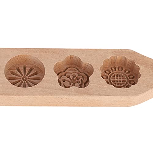 Molde para pastel lunar madera forma flor miniatura 7