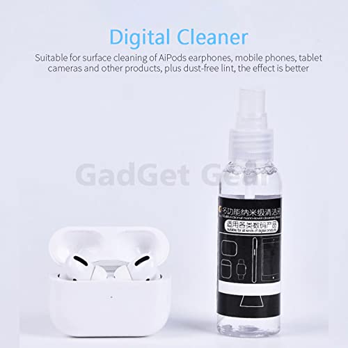 Image of GadgetGear 3 in 1 Cleaning Combo Kit Hygienic Buds and Case with Reusable Micro Bristle Brush for Airpods, Cameras, Laptops, Mobiles, LCD, LED, Computers, TV